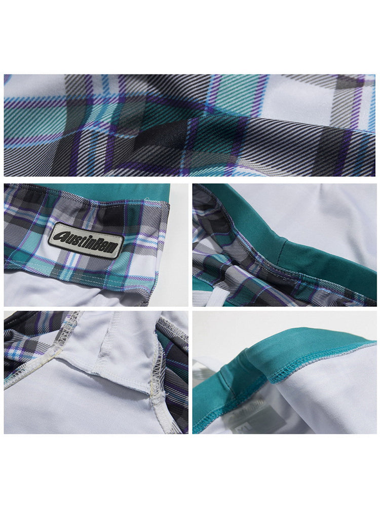 Men's Quick-Dry Plaid Swim Trunks – Low-Rise
