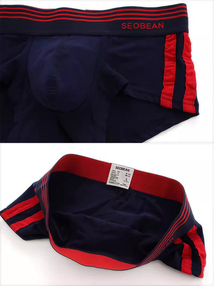 Men's Slim-Fit Cotton Trunks - Low Rise & Lifting Support