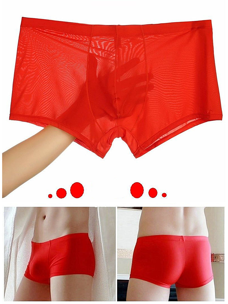 Lightweight Breathable Ice Silk U Contoured Boxers for Men