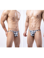 Men's Rhombus Check Pattern Pouch Briefs
