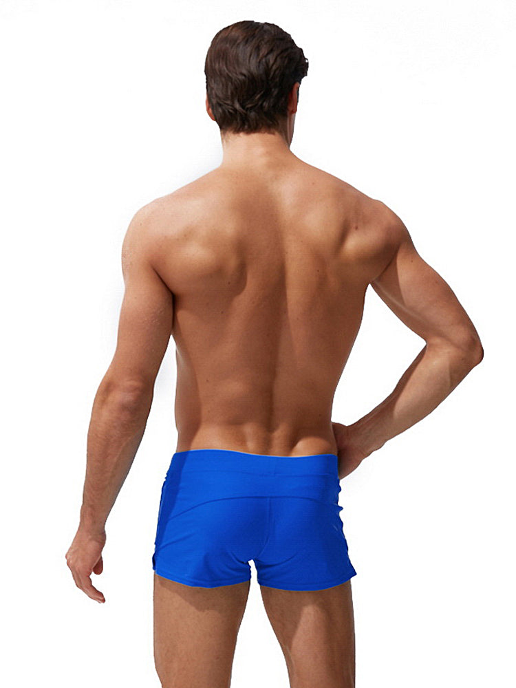 Men's Zippered Pocket Design Moisture-Wicking Swim Shorts & Trunks