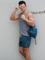 Men’s Neon Drawstring Swim Board Shorts