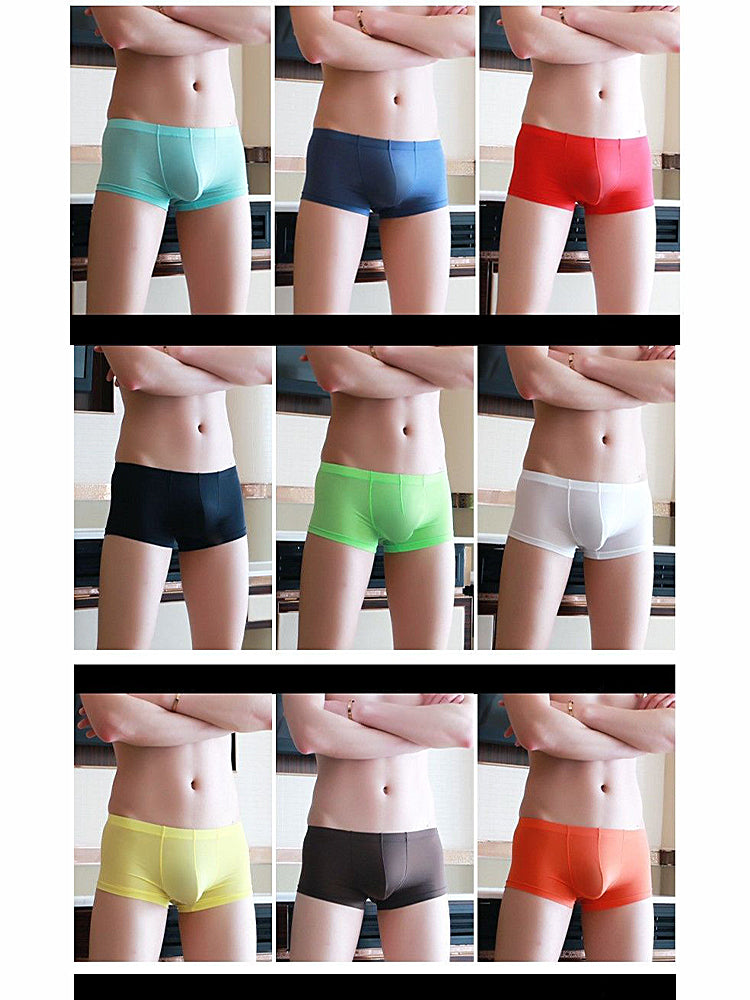 Lightweight Breathable Ice Silk U Contoured Boxers for Men