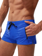 Men's Zippered Pocket Design Moisture-Wicking Swim Shorts & Trunks