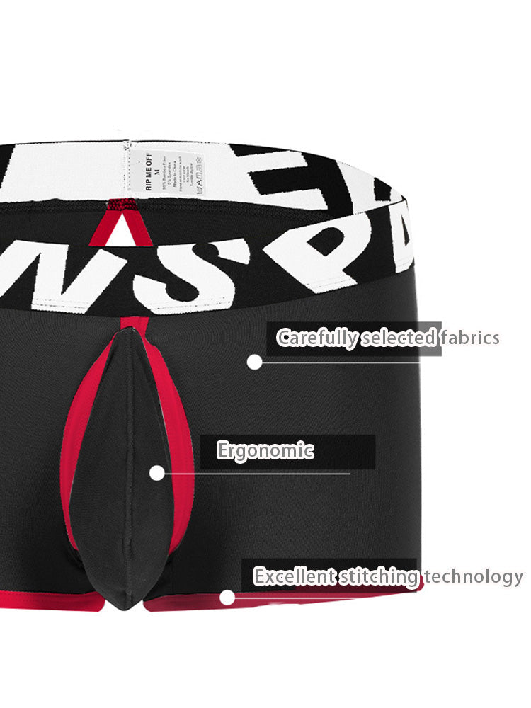 2 Pack Men's Sexy Modal Trunks with Open Front & Back and Removable Pouch