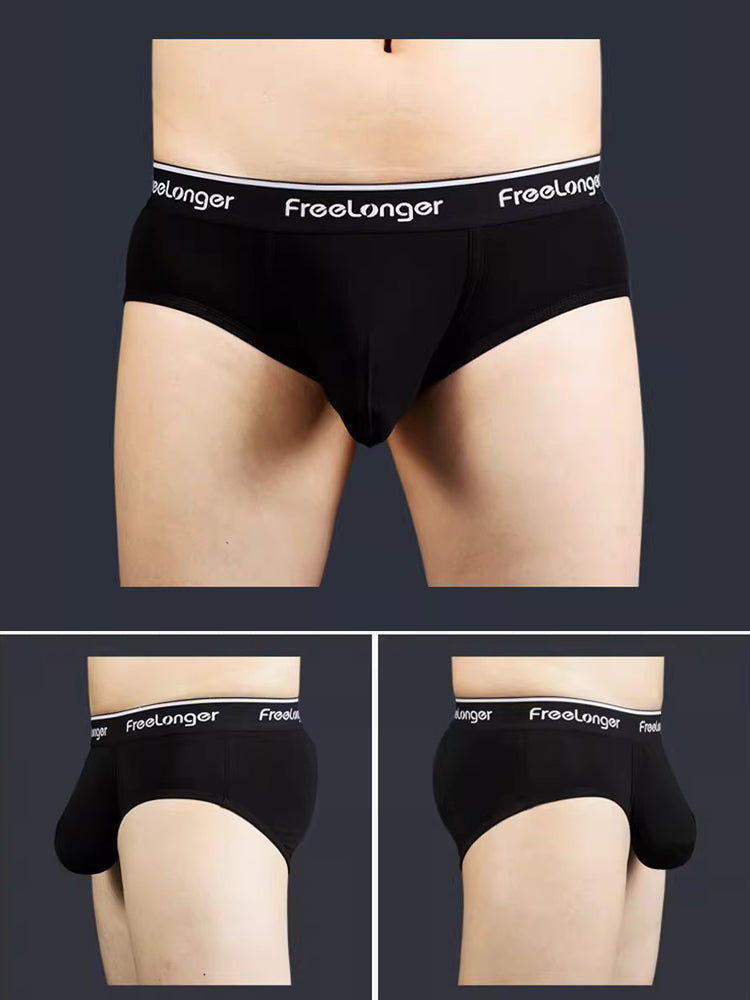 FreeLonger Men's Comfy Separate Support Pouch Briefs