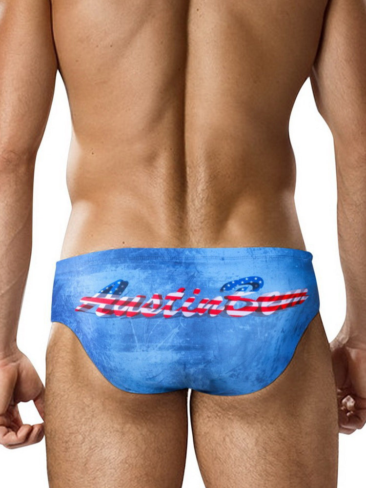 Men's Low-Rise Stylish Animal Print Swim Briefs