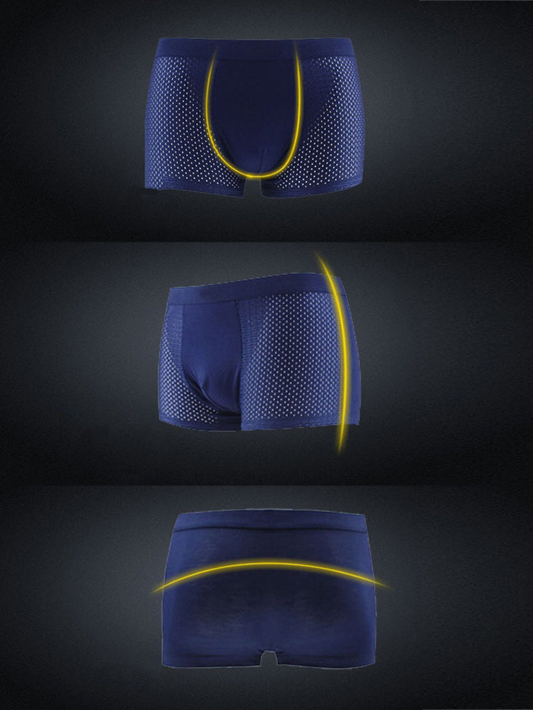 4 Pack Men’s Breathable Mesh Trunks with Antibacterial Fabric