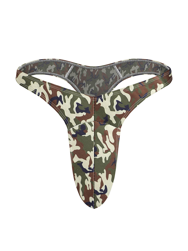 4 Pack Men's Large Pouch Playful Print Quick Dry Swim Thongs