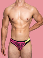 2 Pack Men's Low Waist Sexy Mesh Breathable Sports Transparent Briefs