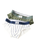 4 Pack Men's Striped Design Soft-Touch Cotton Fabric Breathable Briefs