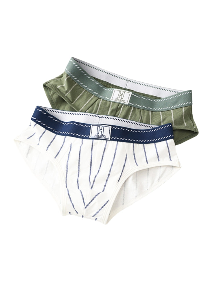 4 Pack Men's Striped Design Soft-Touch Cotton Fabric Breathable Briefs