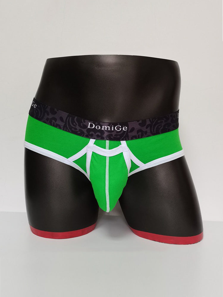 2 Pack Men's Detachable Front Pouch Durable Stretch Skin-Friendly Briefs