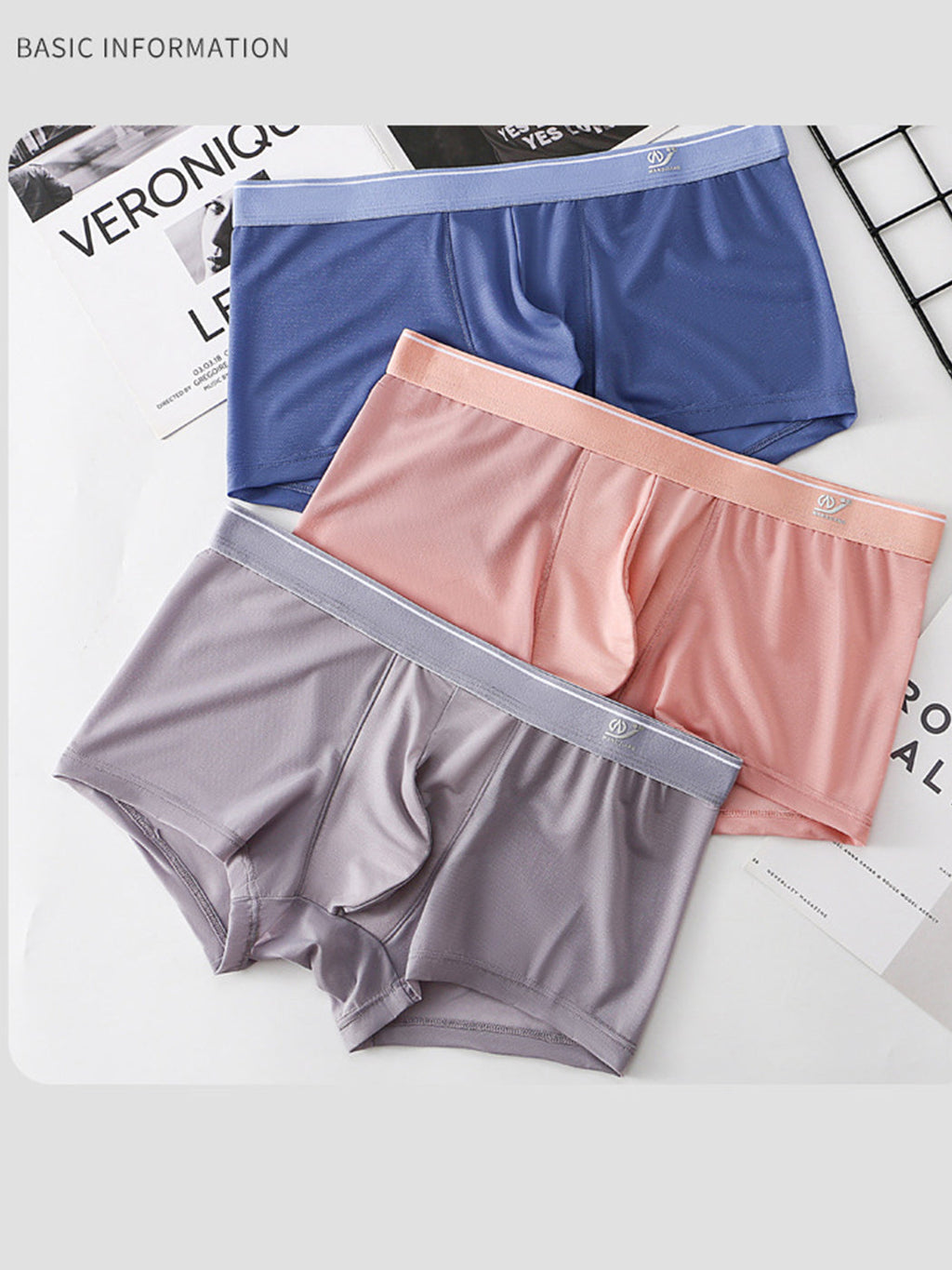 3 Pack Men’s Comfy U Convex Pouch Trunks