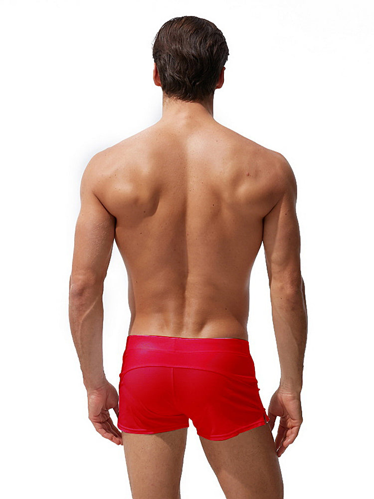 Men's Zippered Pocket Design Moisture-Wicking Swim Shorts & Trunks
