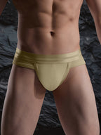 3 Pack Men's Soft Cotton Blend Waffle Briefs with Separate Pouch and High-Leg Cut