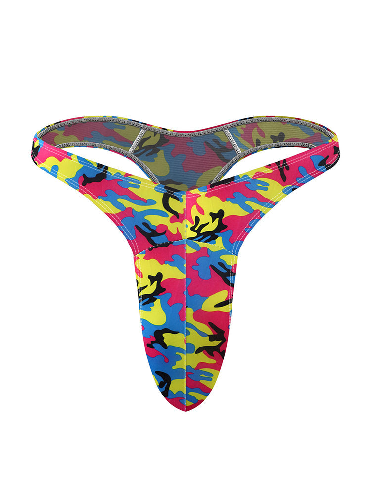 4 Pack Men's Large Pouch Playful Print Quick Dry Swim Thongs