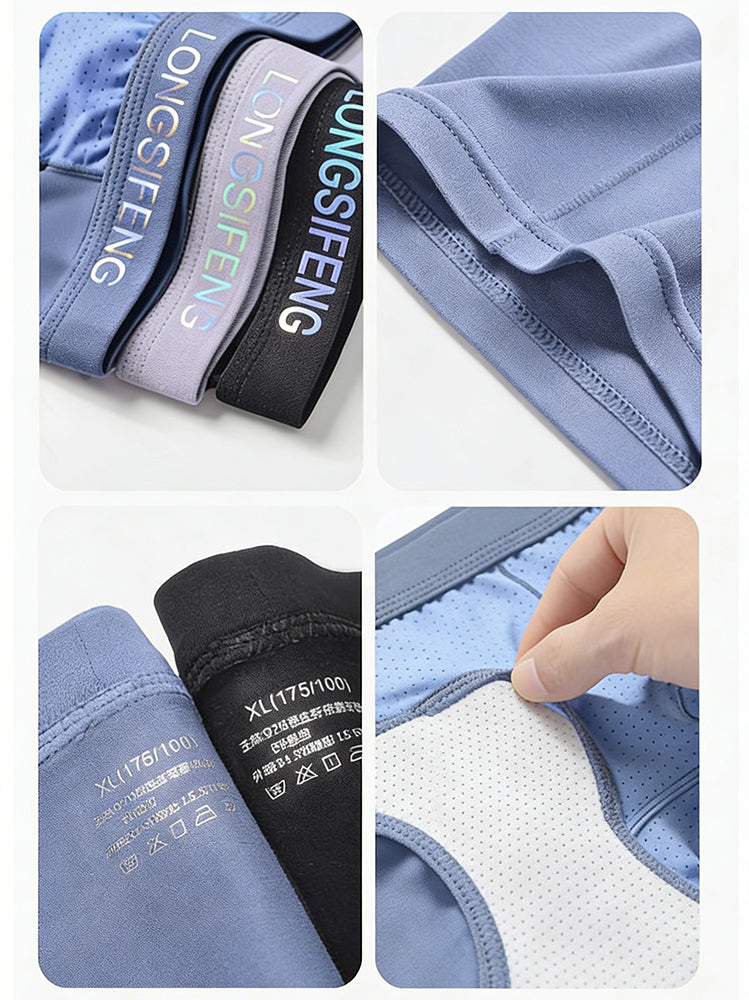 2 Pack Men's Mesh Antibacterial Support Lift & Separate Pouch Trunks