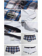 Men's Plaid Print Quick-Dry Low-Rise Swim Shorts & Trunks