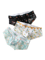 4 Pack Men’s Flower Print Pouch Silky Touch Briefs