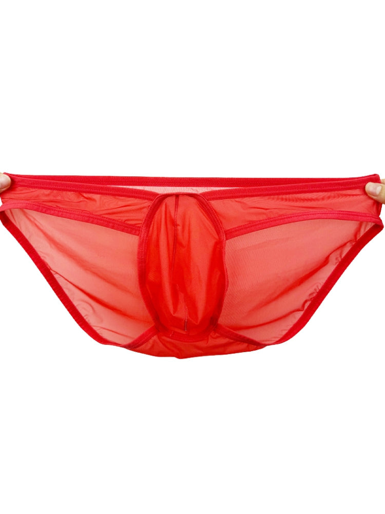 2 Pack Men's Ice Silk Breathable Sexy Low-Rise Anti-Odor Briefs