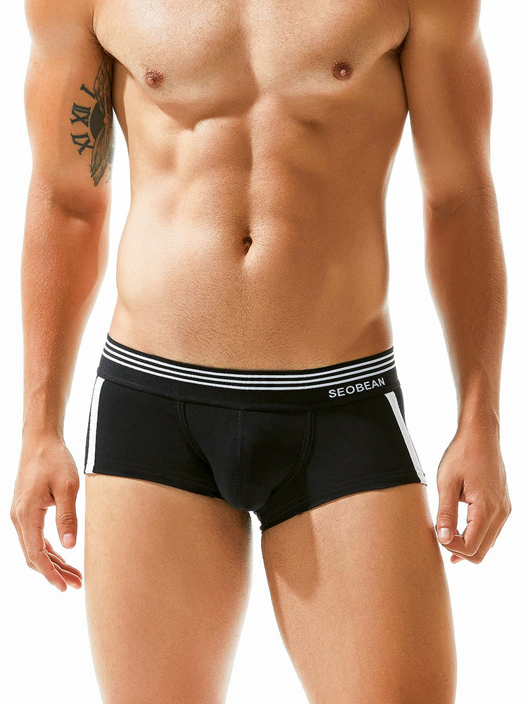 Men's Slim-Fit Cotton Trunks - Low Rise & Lifting Support