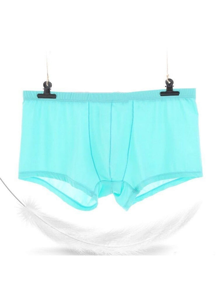 Lightweight Breathable Ice Silk U Contoured Boxers for Men
