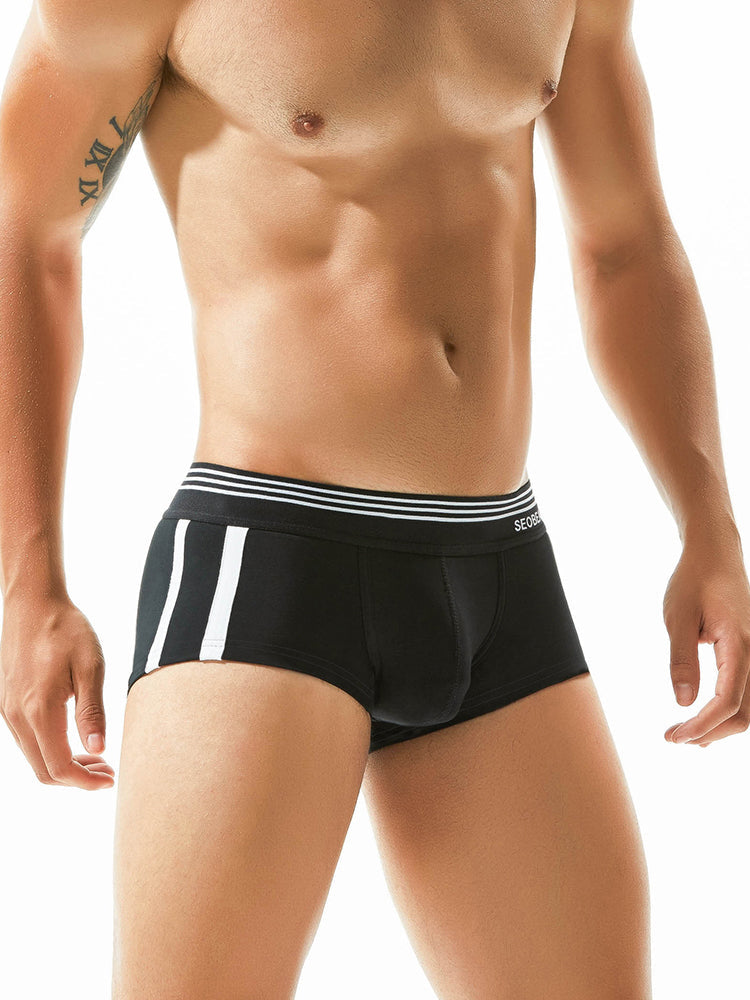 Men's Slim-Fit Cotton Trunks - Low Rise & Lifting Support