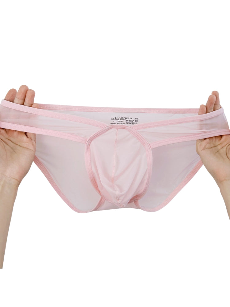2 Pack Men's Ice Silk Breathable Sexy Low-Rise Anti-Odor Briefs