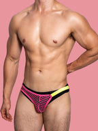 2 Pack Men's Low Waist Sexy Mesh Breathable Sports Transparent Briefs