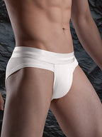 3 Pack Men's Soft Cotton Blend Waffle Briefs with Separate Pouch and High-Leg Cut