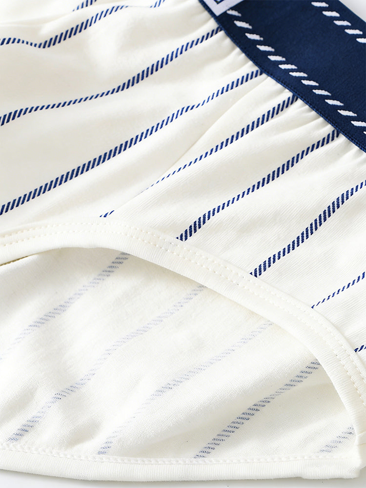4 Pack Men's Striped Design Soft-Touch Cotton Fabric Breathable Briefs