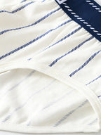 4 Pack Men's Striped Design Soft-Touch Cotton Fabric Breathable Briefs