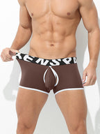 2 Pack Men's Sexy Modal Trunks with Open Front & Back and Removable Pouch
