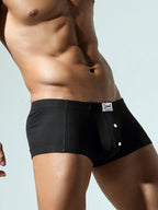 2 Pack Men's Soft Solid Color Simple Comfortable Breathable Trunks