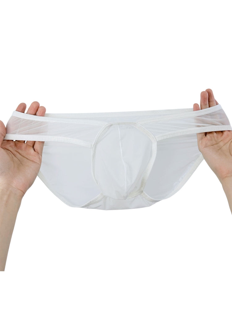 2 Pack Men's Ice Silk Breathable Sexy Low-Rise Anti-Odor Briefs