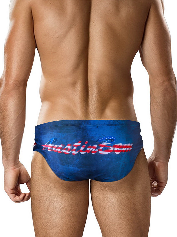 Men's Low-Rise Stylish Animal Print Swim Briefs