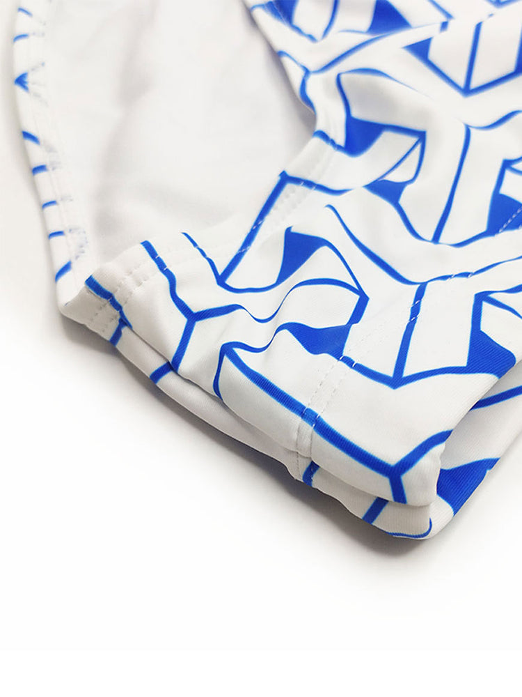 Men's 3D Pouch Printed Fitness Swim Briefs