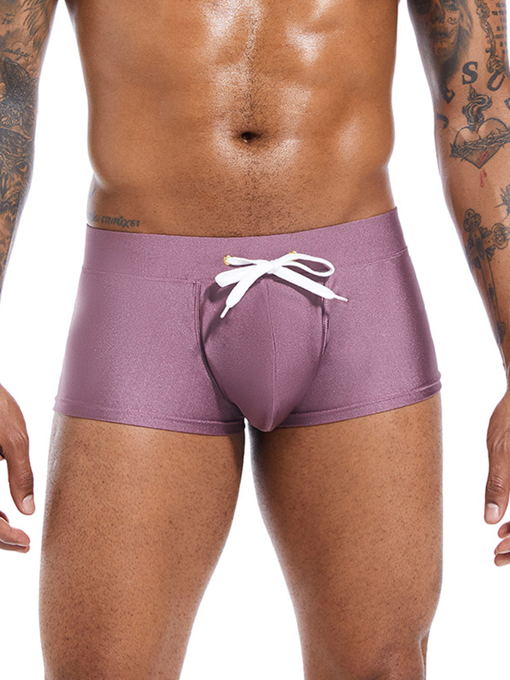 Men’s U Convex Pouch Swim Trunks with Drawstring