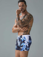 Men Sexy Floral Print Swim Trunks