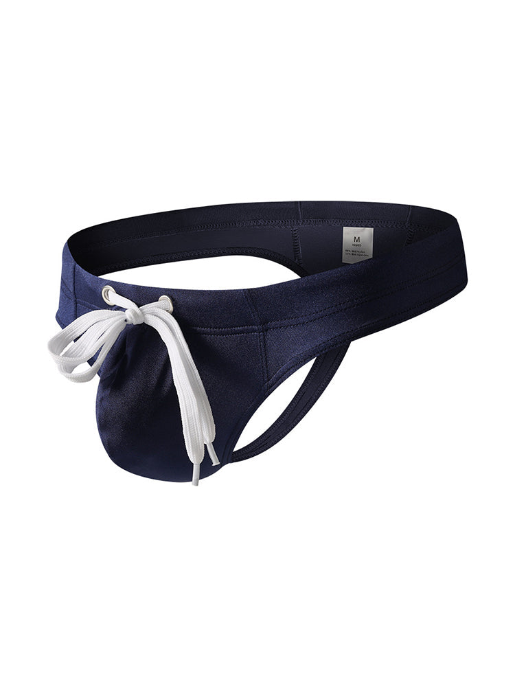2 Pack Men's Large Pouch High Elastic Ice Silk Breathable Swim Thongs