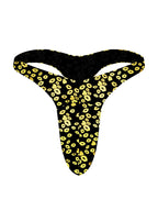 4 Pack Men's Large Pouch Playful Print Quick Dry Swim Thongs