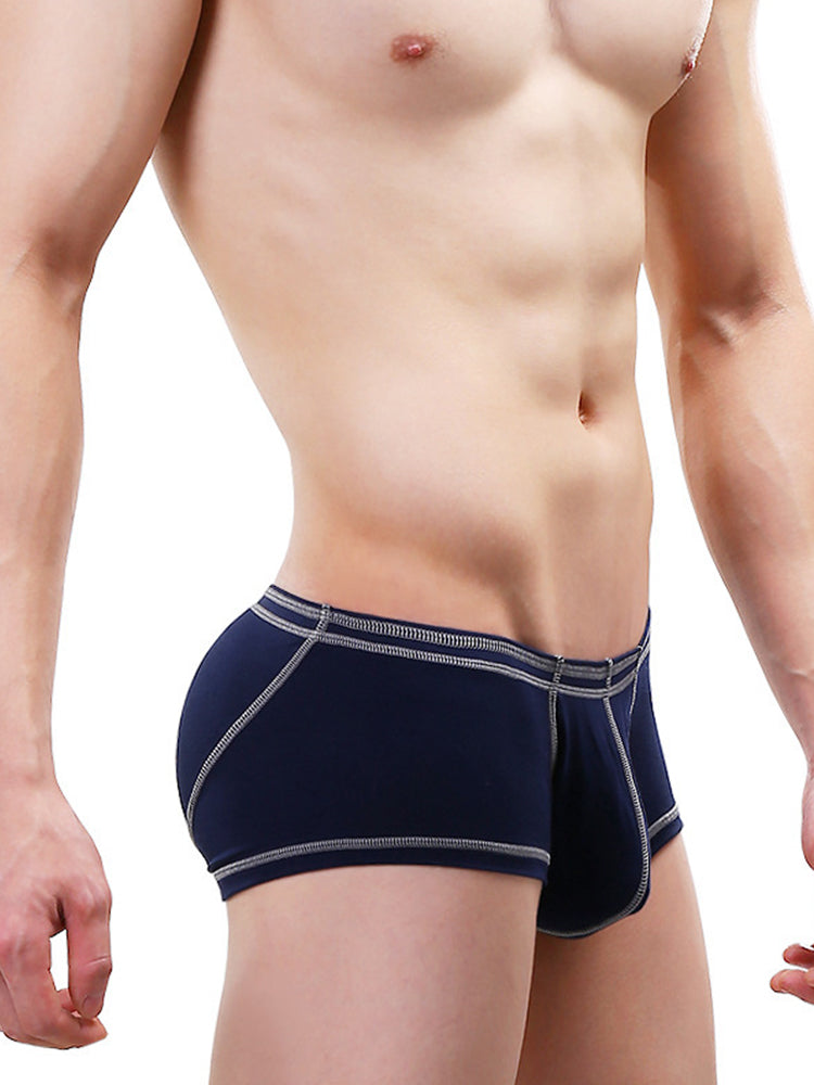 2 Pack Men's Sporty Breathable U Convex Pouch Trunks