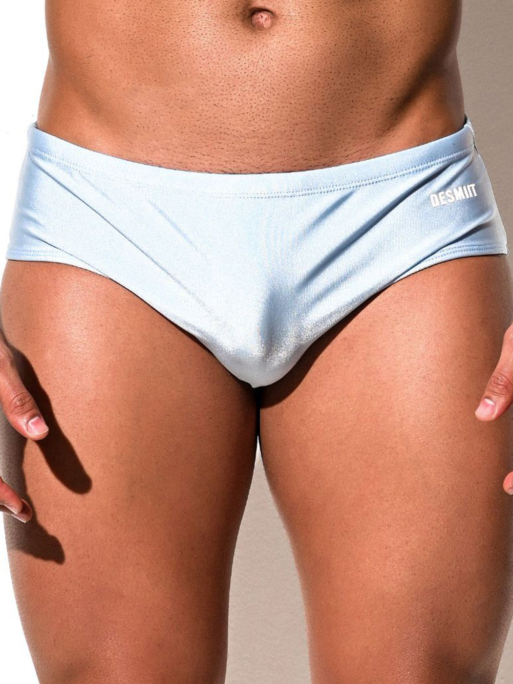 Men’s Shiny Solid Color Swim Briefs