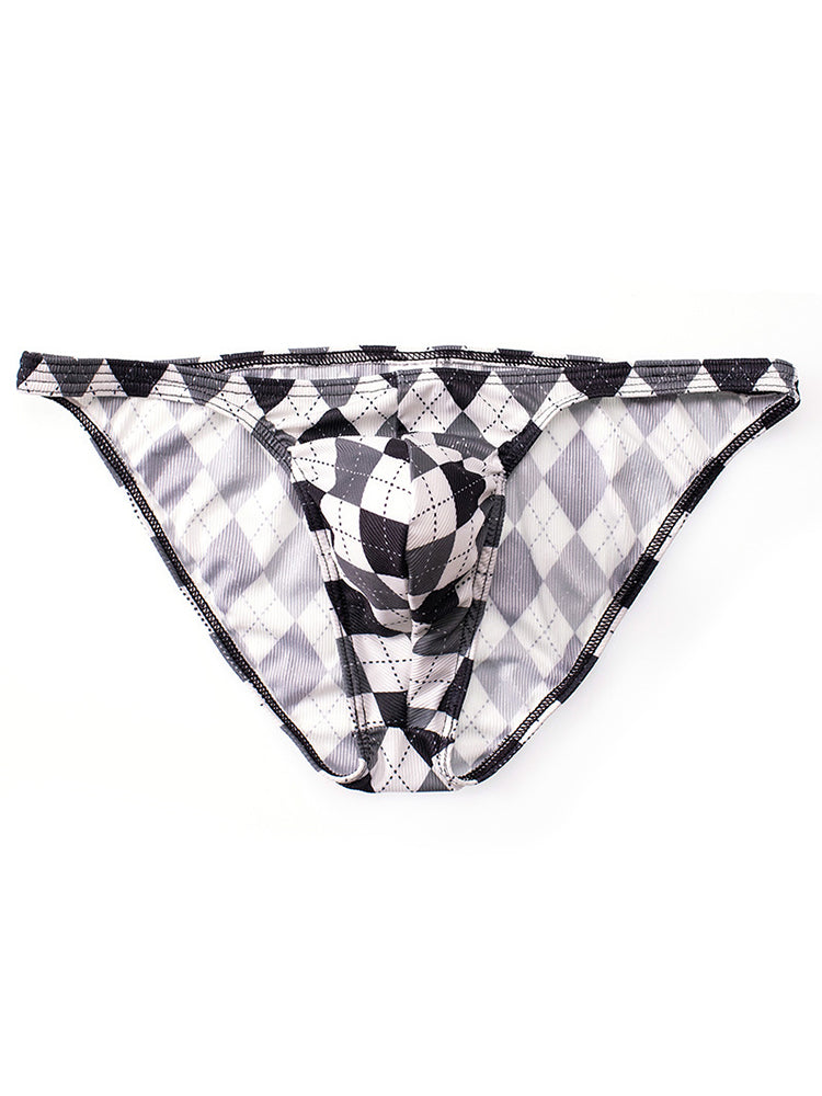 Men's Rhombus Check Pattern Pouch Briefs