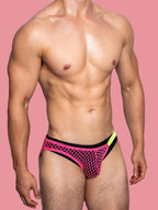 2 Pack Men's Low Waist Sexy Mesh Breathable Sports Transparent Briefs