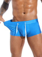 Men’s U Convex Pouch Swim Trunks with Drawstring