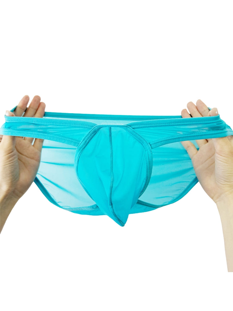 2 Pack Men's Ice Silk Breathable Sexy Low-Rise Anti-Odor Briefs