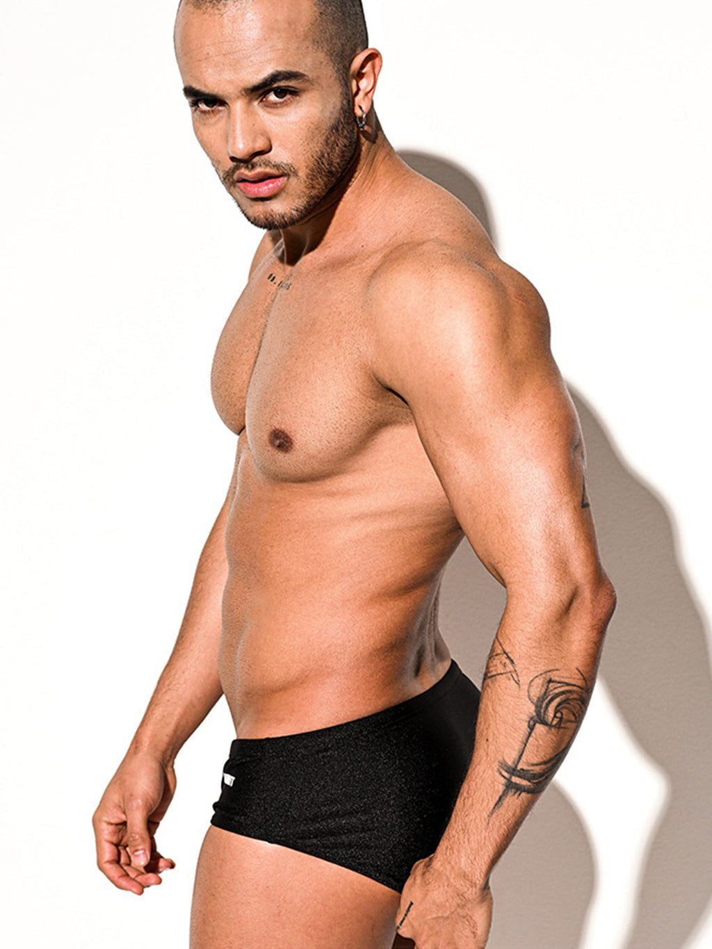 Men’s Shiny Solid Color Swim Briefs