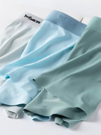 3 Pack Men's Ultra-thin Ice Silk Seamless Solid Trunks